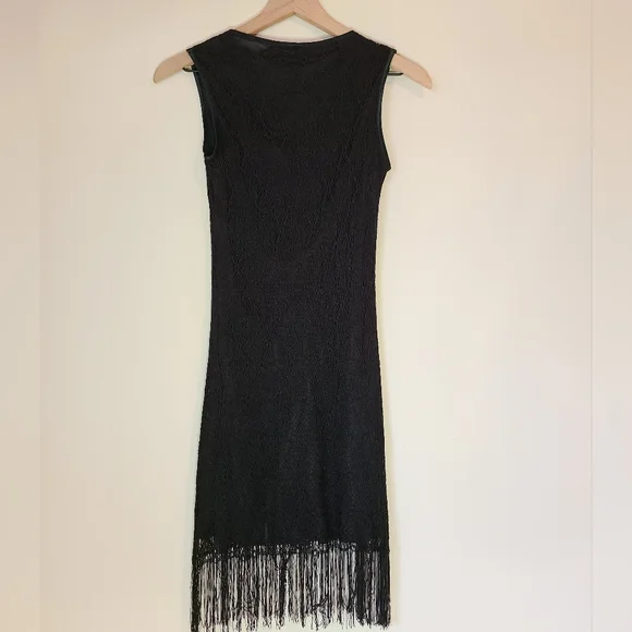 Vintage Double Fault flapper style fringe mini dress - Picture 2 of 8